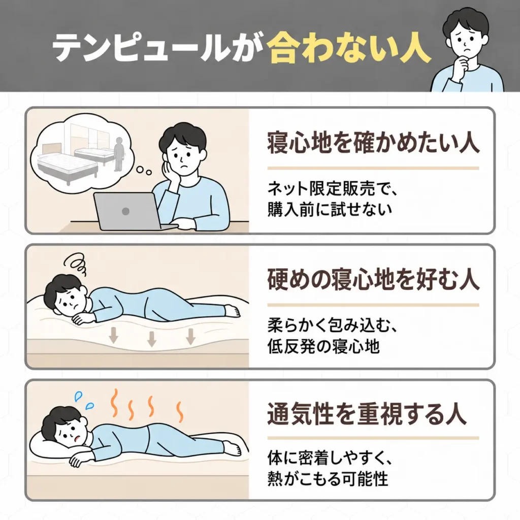 テンピュールが合わない人