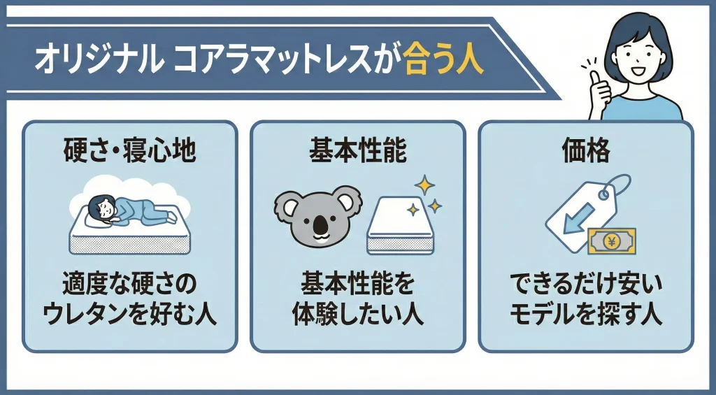 【koalamattress-ranking】オリジナルコアラマットレスが合う人