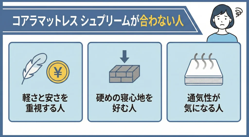 【koalamattress-ranking】コアラマットレス シュプリームが合わない人
