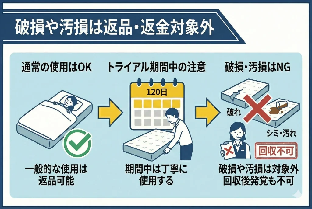 【koalamattress-return】マットレスに破損や汚損がある場合