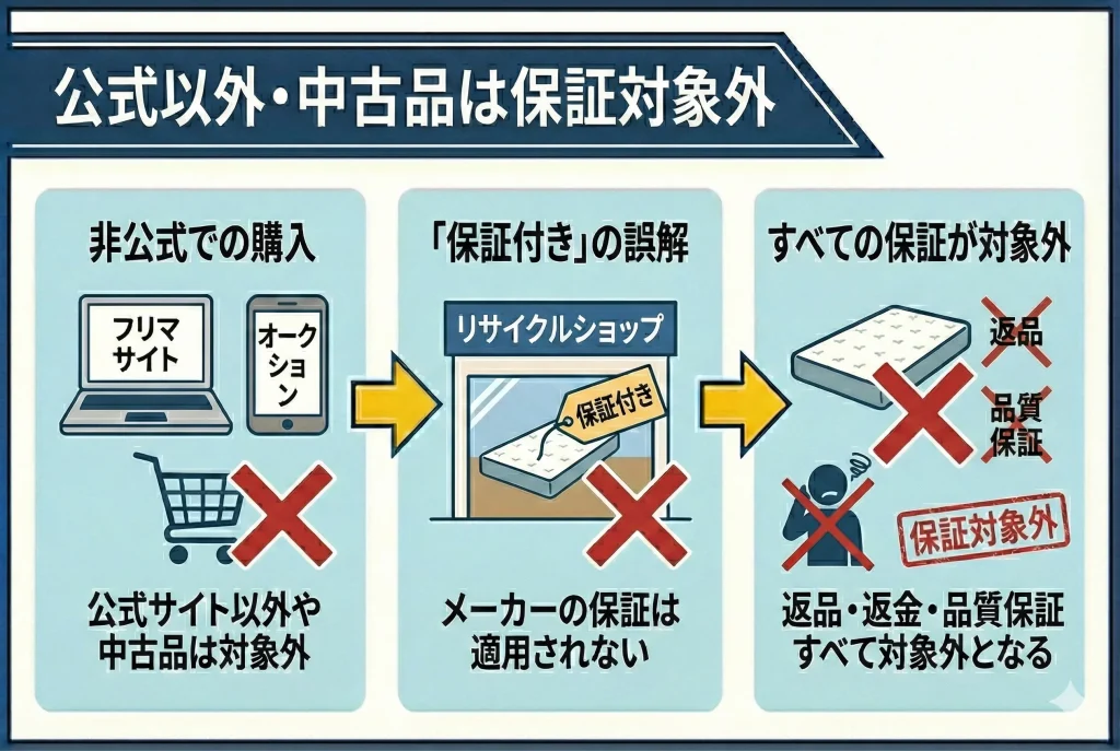 【koalamattress-return】公式ショップ以外（中古など含む）で購入した場合