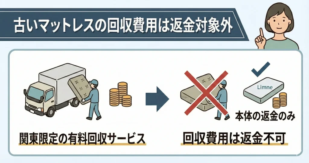 【limnemattress-return】不要マットレスの回収・廃棄費用は返金保証の対象外