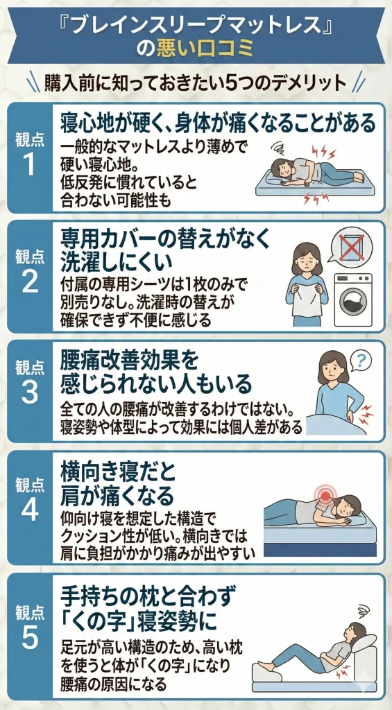 【brainsleep-mattress】ブレインスリープ マットレスの悪い口コミ