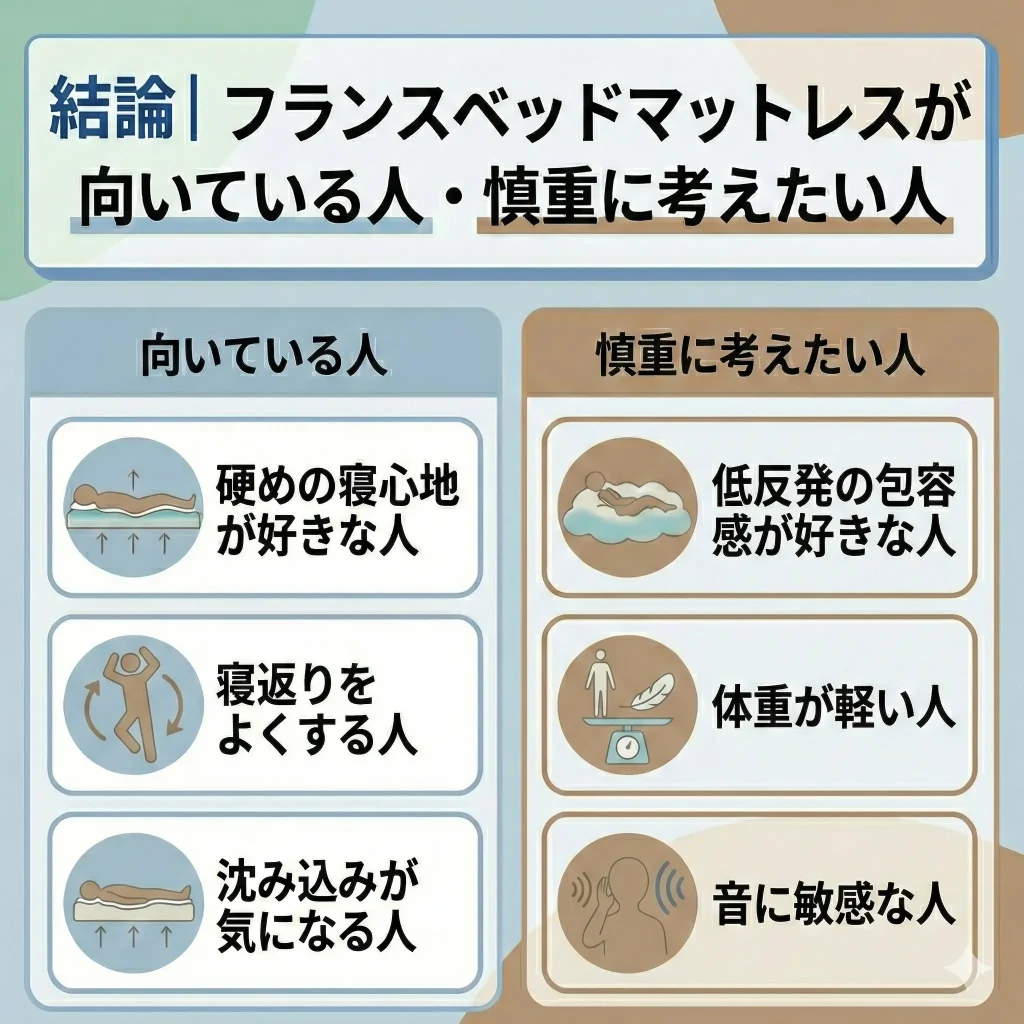 【francebed】【口コミから判明】フランスベッドマットレスが合う人・合わない人