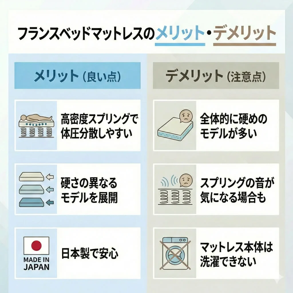 【francebed】【口コミから判明】フランスベッドマットレスのメリット・デメリット