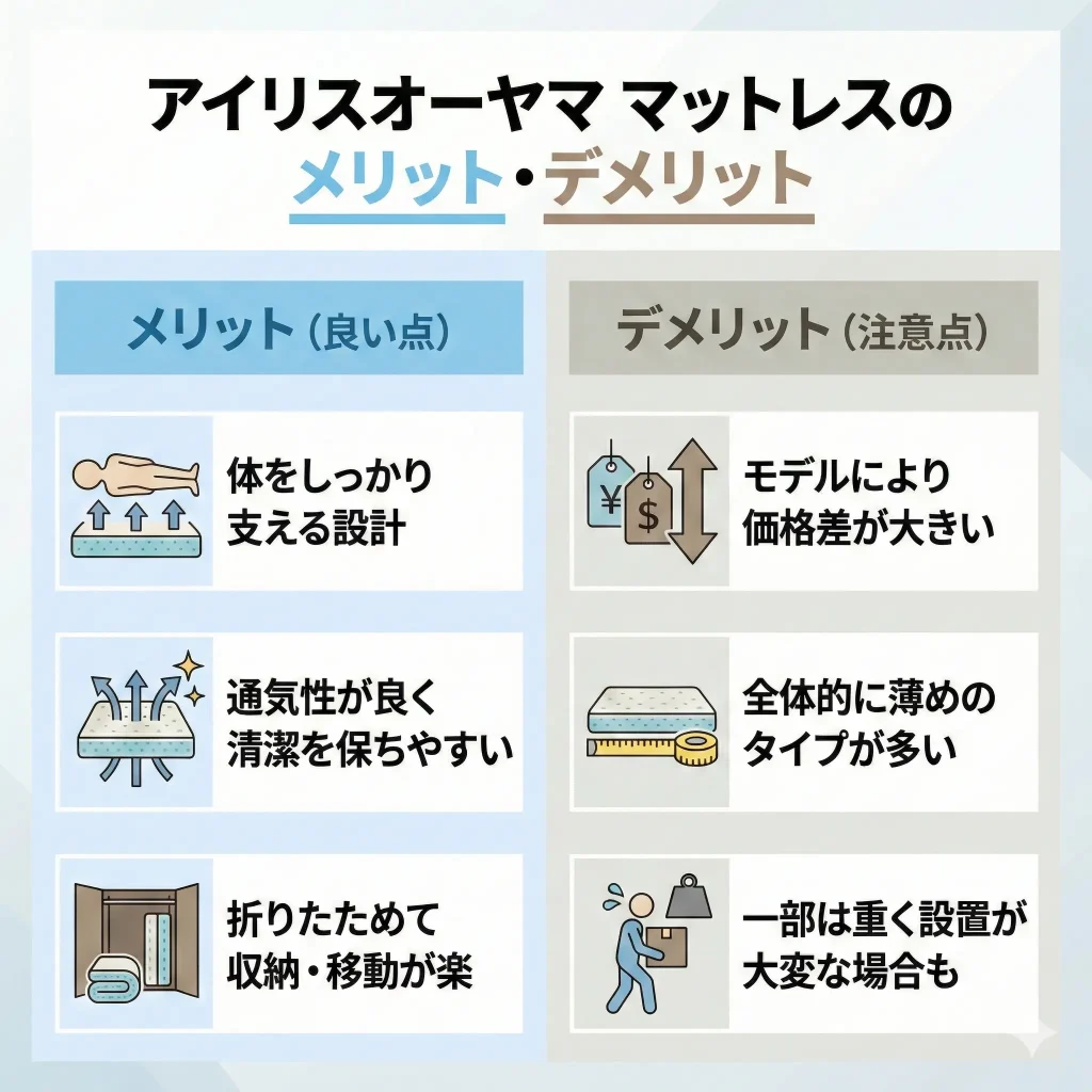 【irisohyama-mattress】【口コミから判明】アイリスオーヤマ マットレスのメリット・デメリット