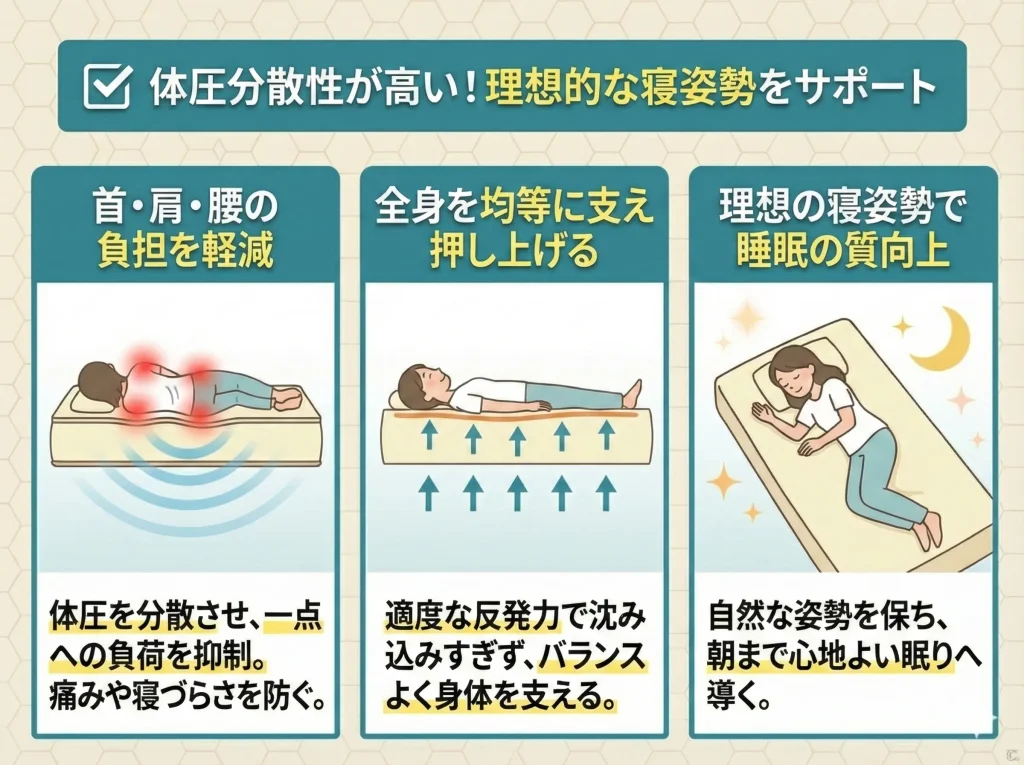 【motton-mattress】体圧分散性が高い