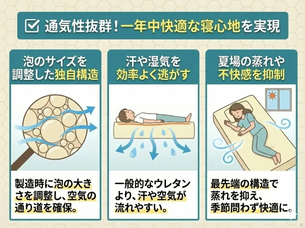 【motton-mattress】通気性が抜群