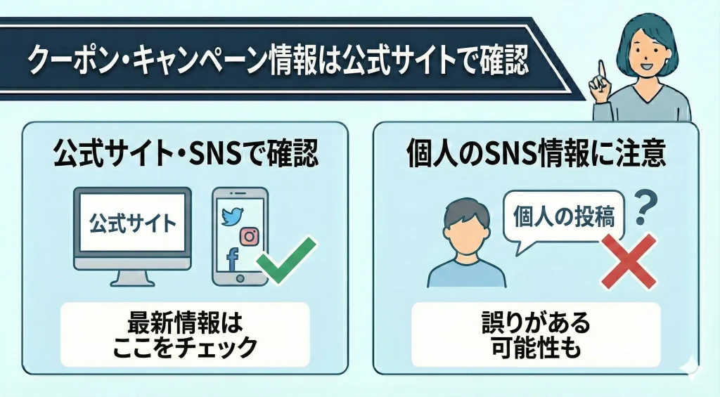 【sale】割引クーポン・キャンペーンの内容は公式サイトで確認