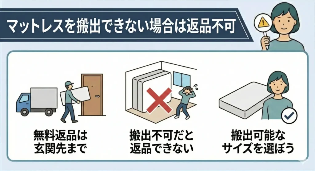 【nell-mattress-return】マットレスの搬出ができない場合は返品できない