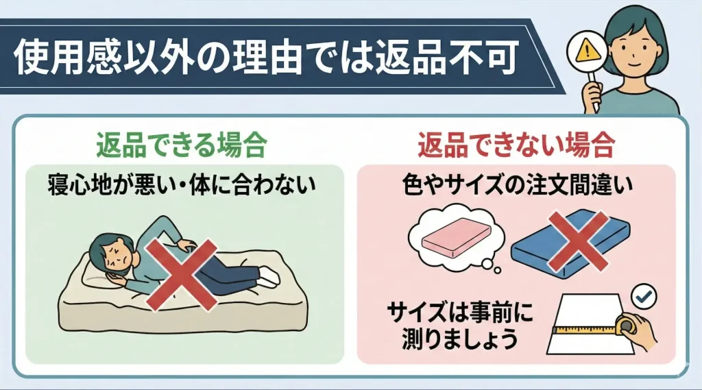 【nell-mattress-return】使用感以外の理由では返品できない