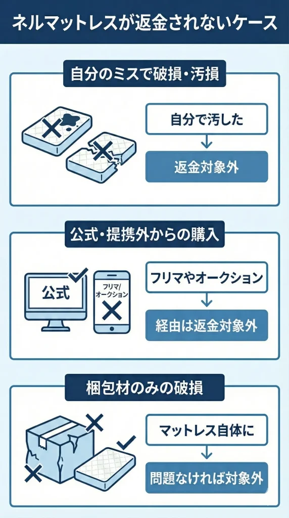 【nell-mattress-return】返金されないケース
