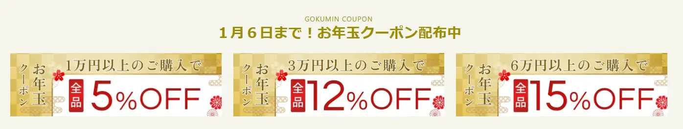 gokuminお年玉クーポン