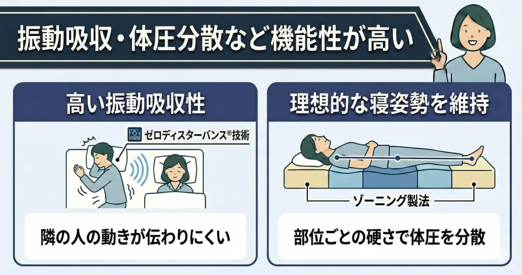 【koala-why-expensive】振動吸収・体圧分散など様々な機能性を搭載している