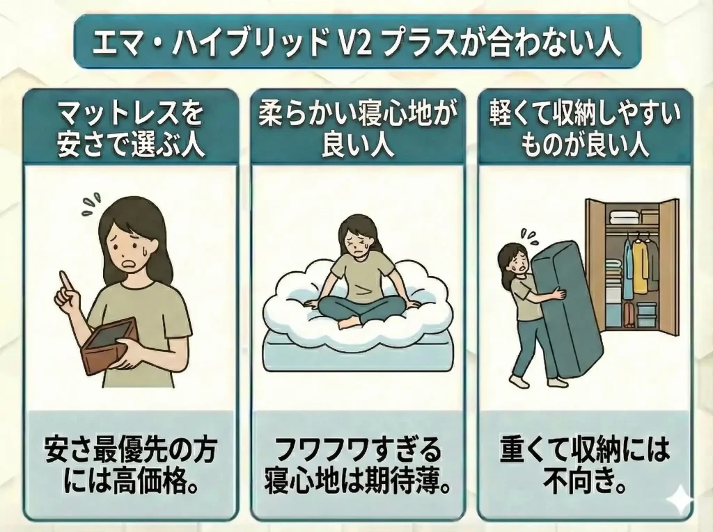 【emmahybrid-v2-plus】 エマハイブリッドV2プラスが合わない人