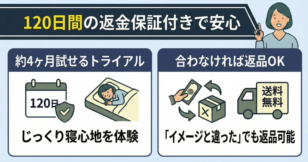 【koalamattress-living-alone】万が一寝心地が合わない場合は120日間の返金保証制度付き