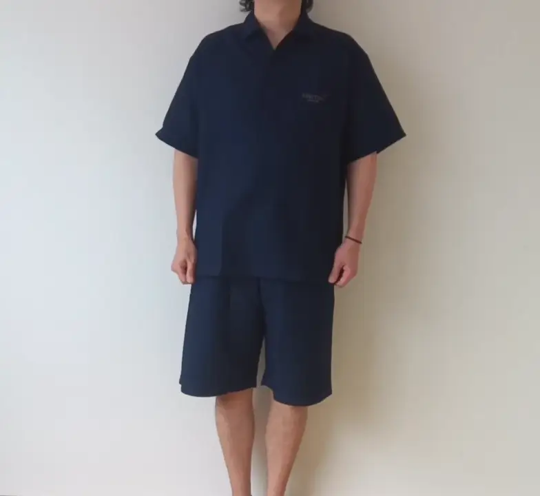 BAKUNE-Waffle-Mens-着用・全身