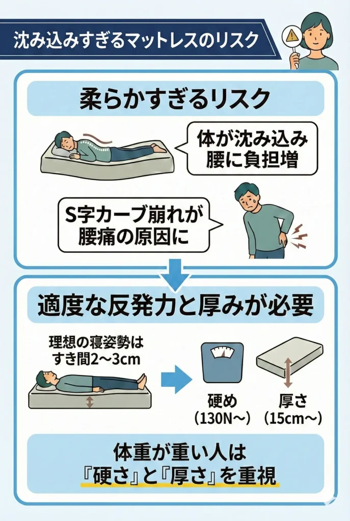 【koala-mattress-weight-heavy】沈み込みすぎるマットレスが引き起こすリスク