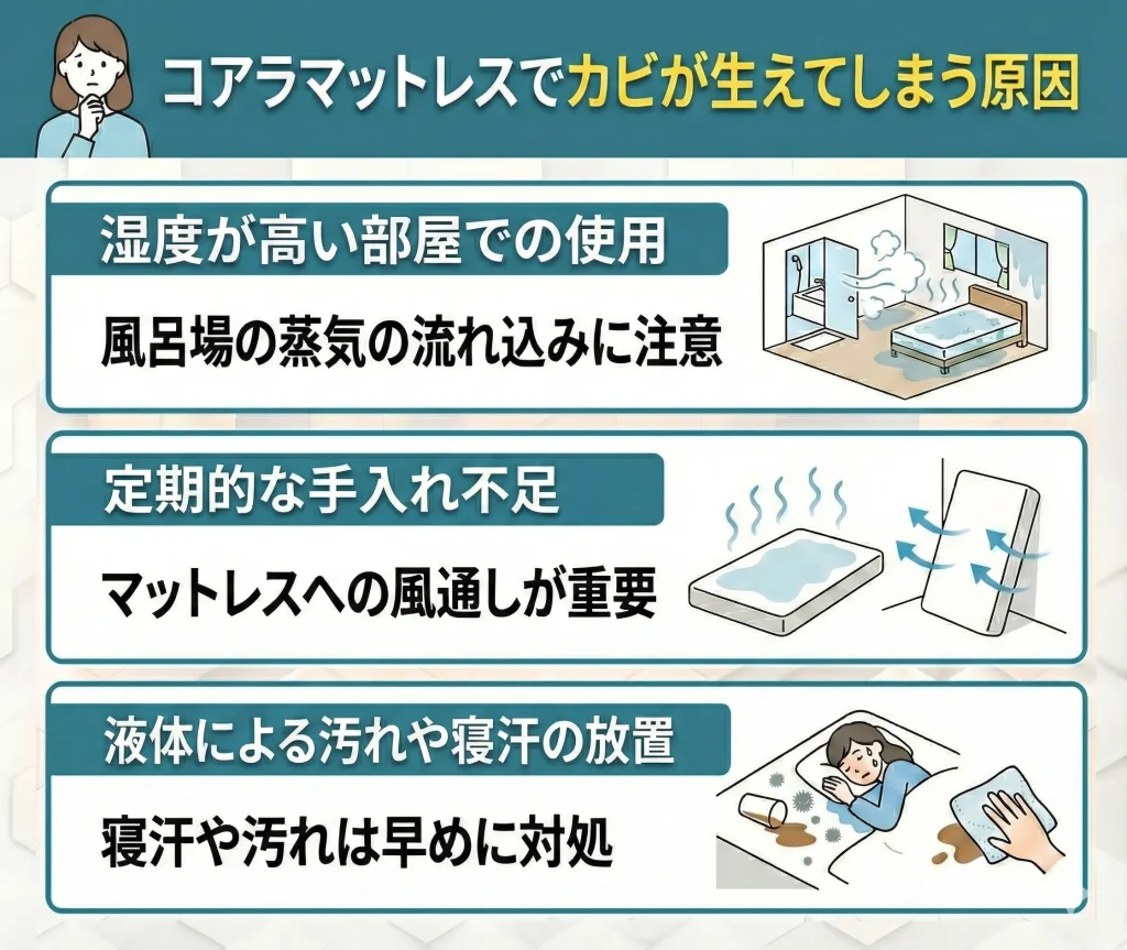 コアラマットレスでカビが生えてしまう原因