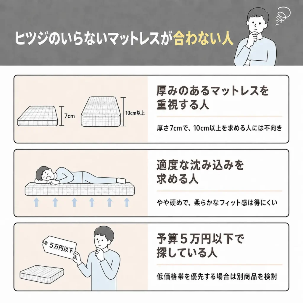 ヒツジのいらないマットレスが合わない人