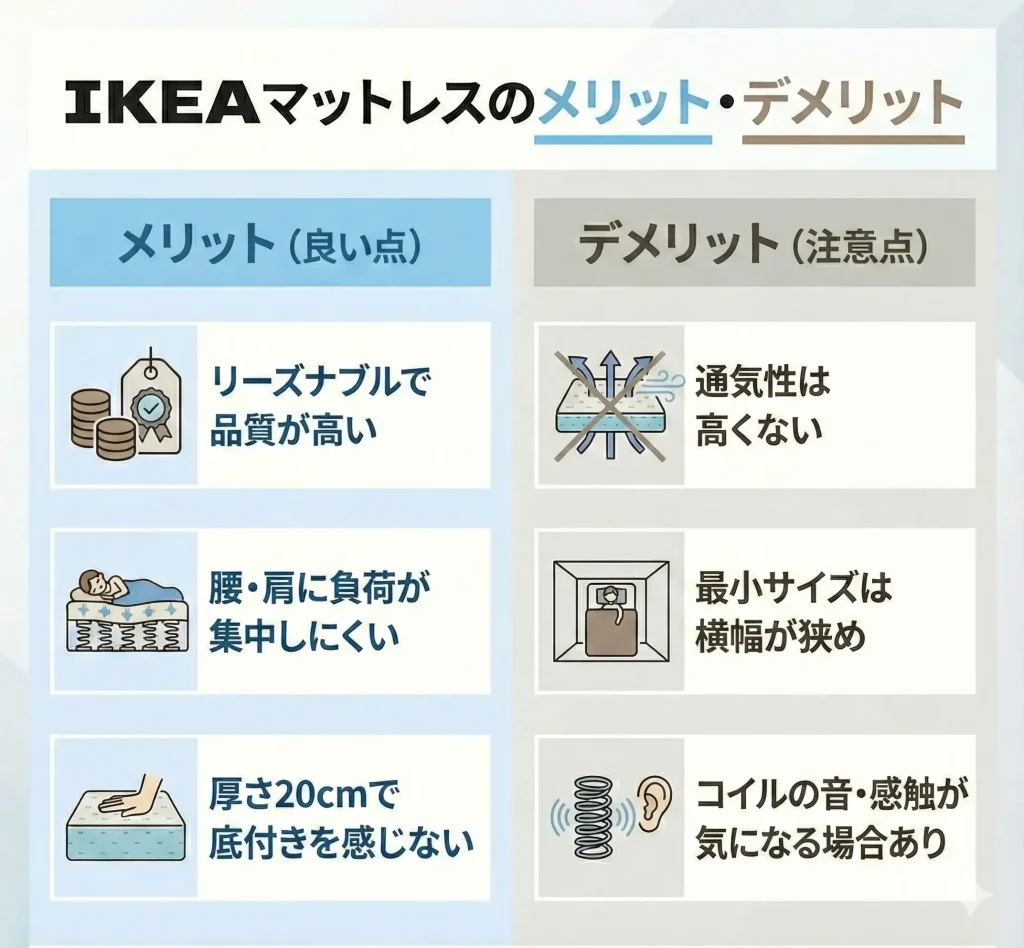 【ikea-mattress】【実際に使用してわかった】IKEAマットレスのメリット・デメリット