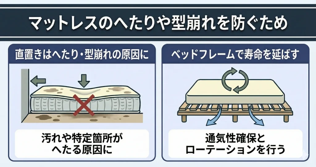 【koala-frame-need】マットレスのへたりや型崩れを防ぐため