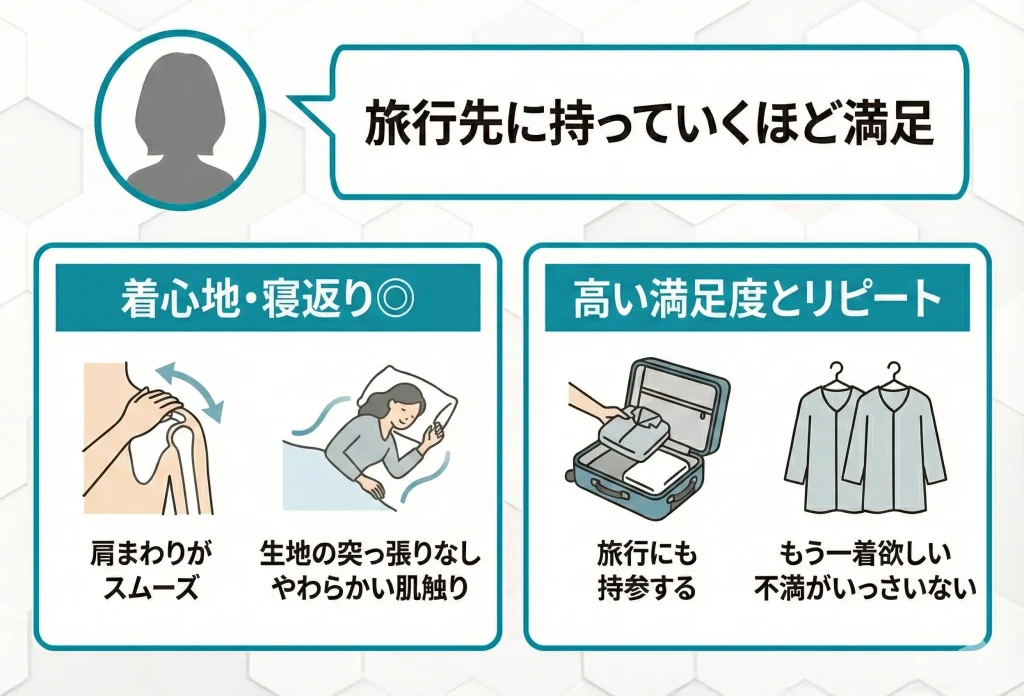 【recovery-wear-koukanai】旅行先に持っていくほど満足している