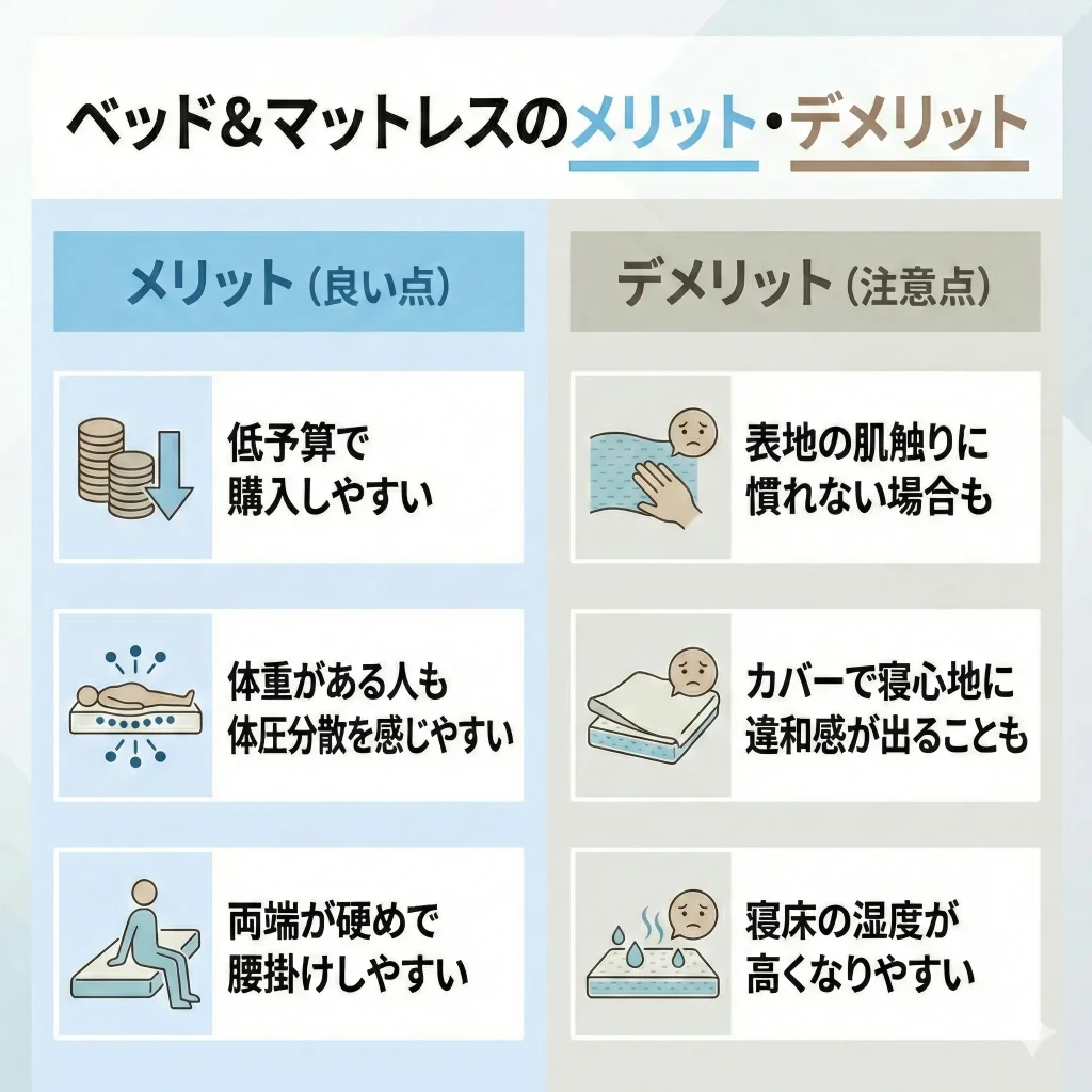 【bedandmattress】【実際に使用してわかった】ベッド&マットレスのメリット・デメリット
