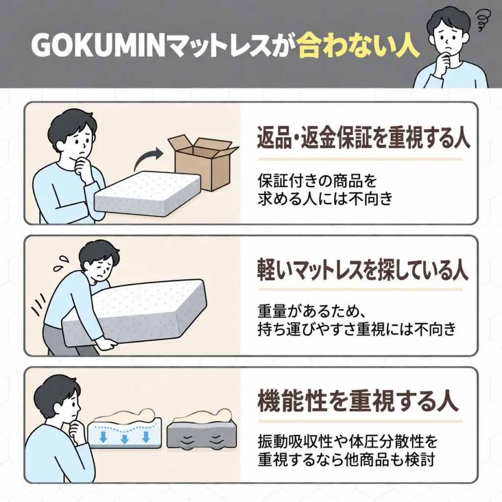 GOKUMINマットレスが合わない人