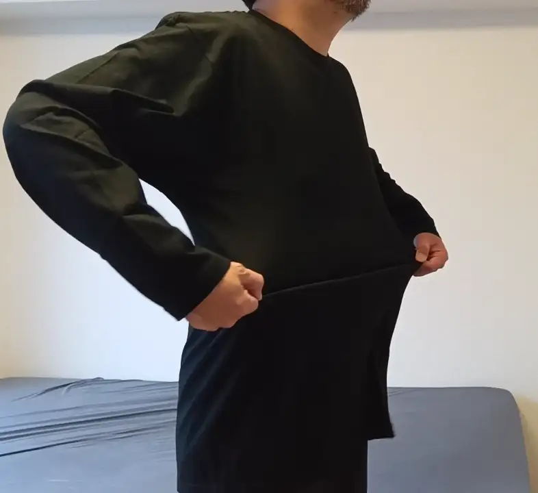 リライブシャツ・長袖コットン 着用伸縮性