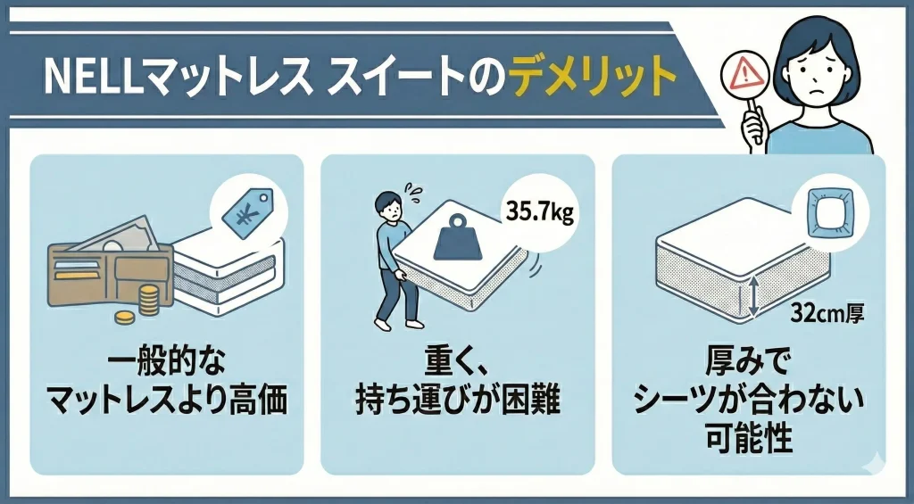 【nellmattress-suite】NELLマットレス スイートのデメリット