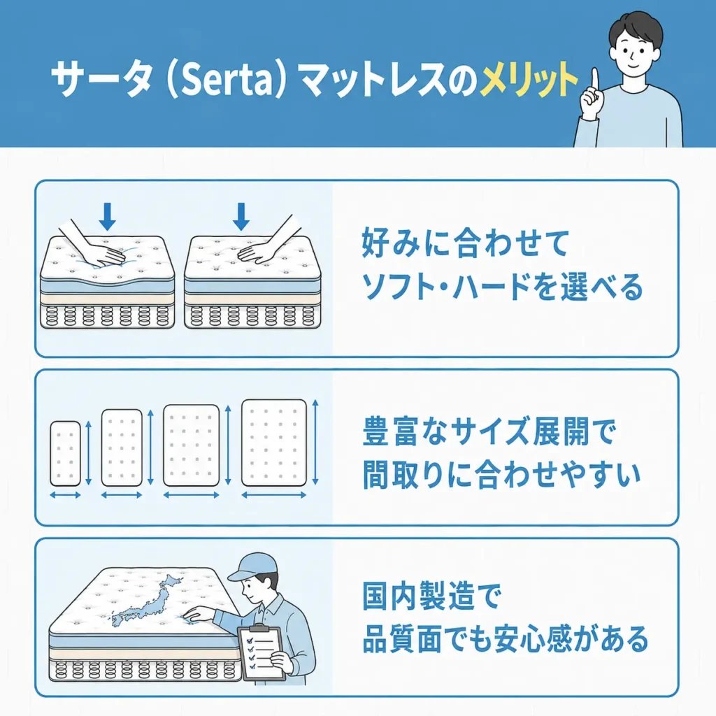 サータ(Serta)マットレスのメリット