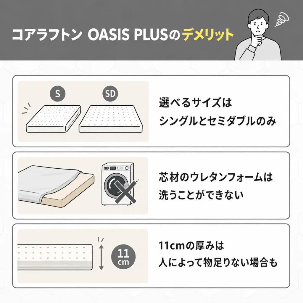 コアラフトン OASIS PLUSのデメリット