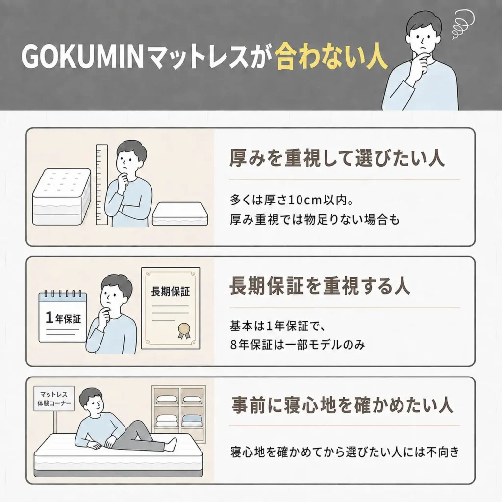 GOKUMINマットレスが合わない人