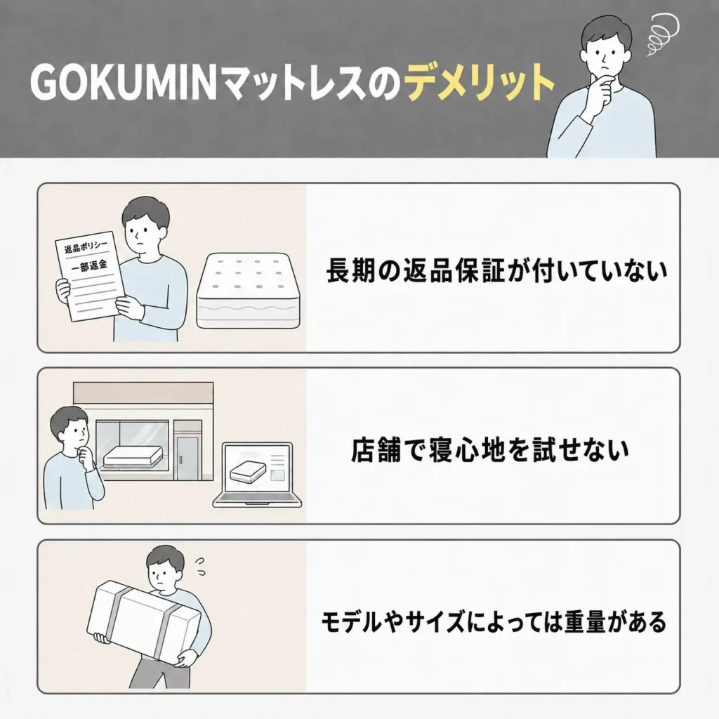GOKUMINマットレスのデメリット
