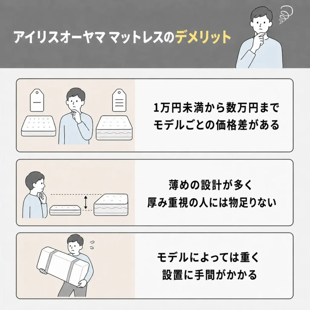 アイリスオーヤマ マットレスのデメリット