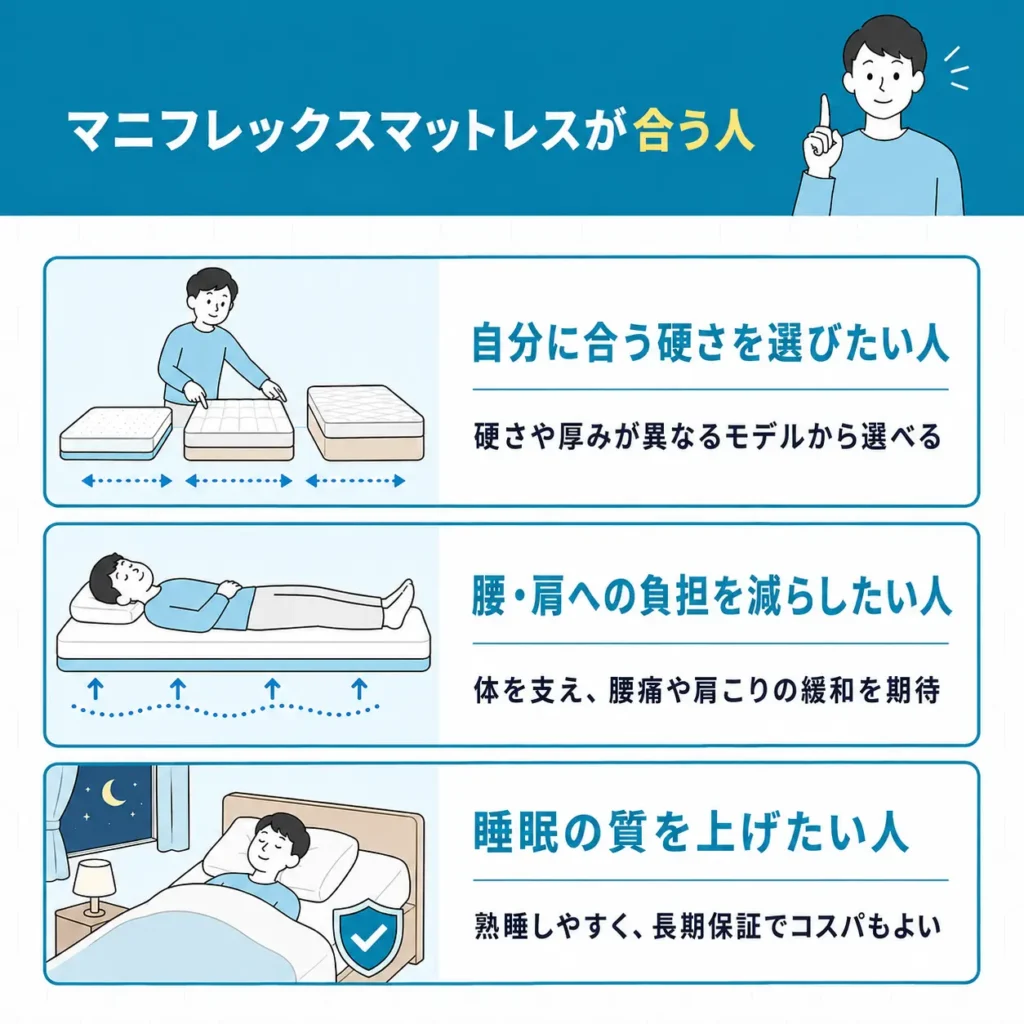 マニフレックスマットレスが合う人