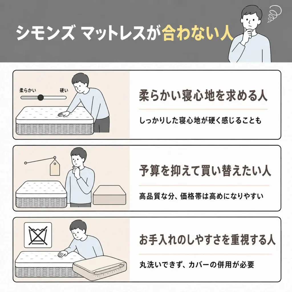 シモンズ マットレスが合わない人