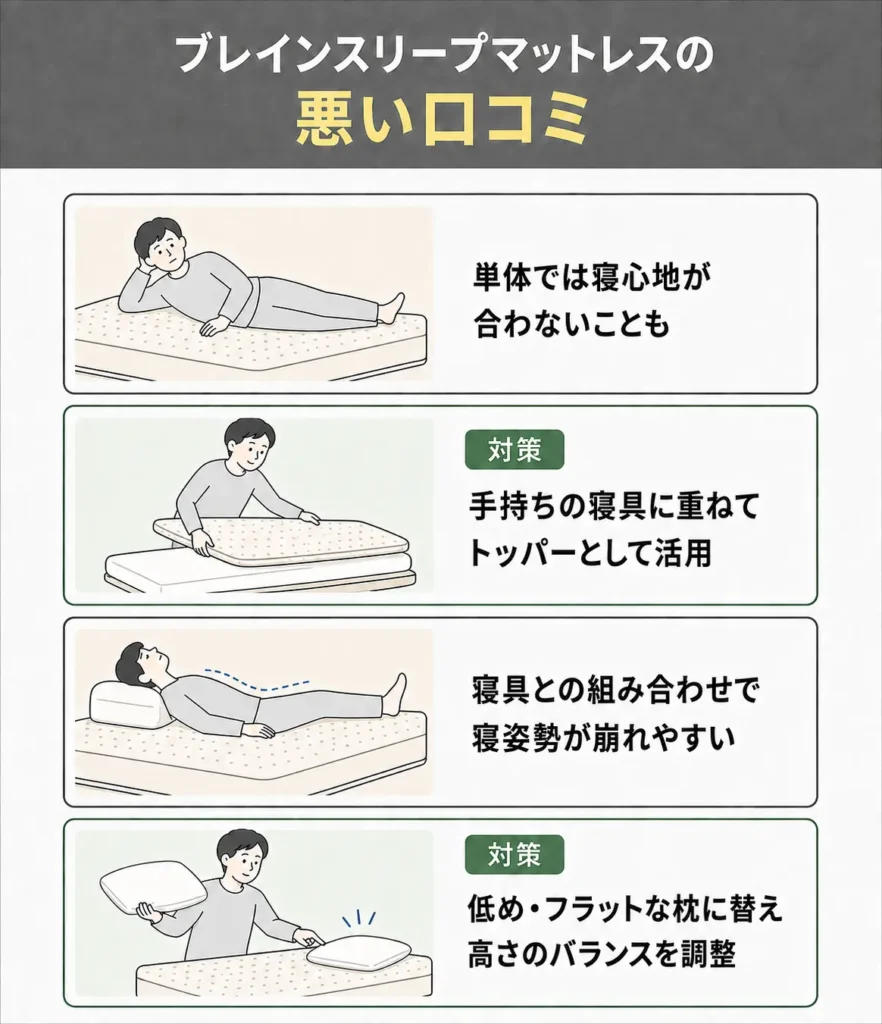 ブレインスリープ マットレスの悪い口コミ