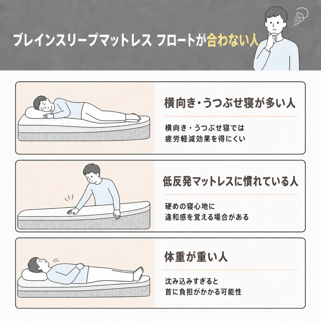 ブレインスリープマットレス フロートが合わない人