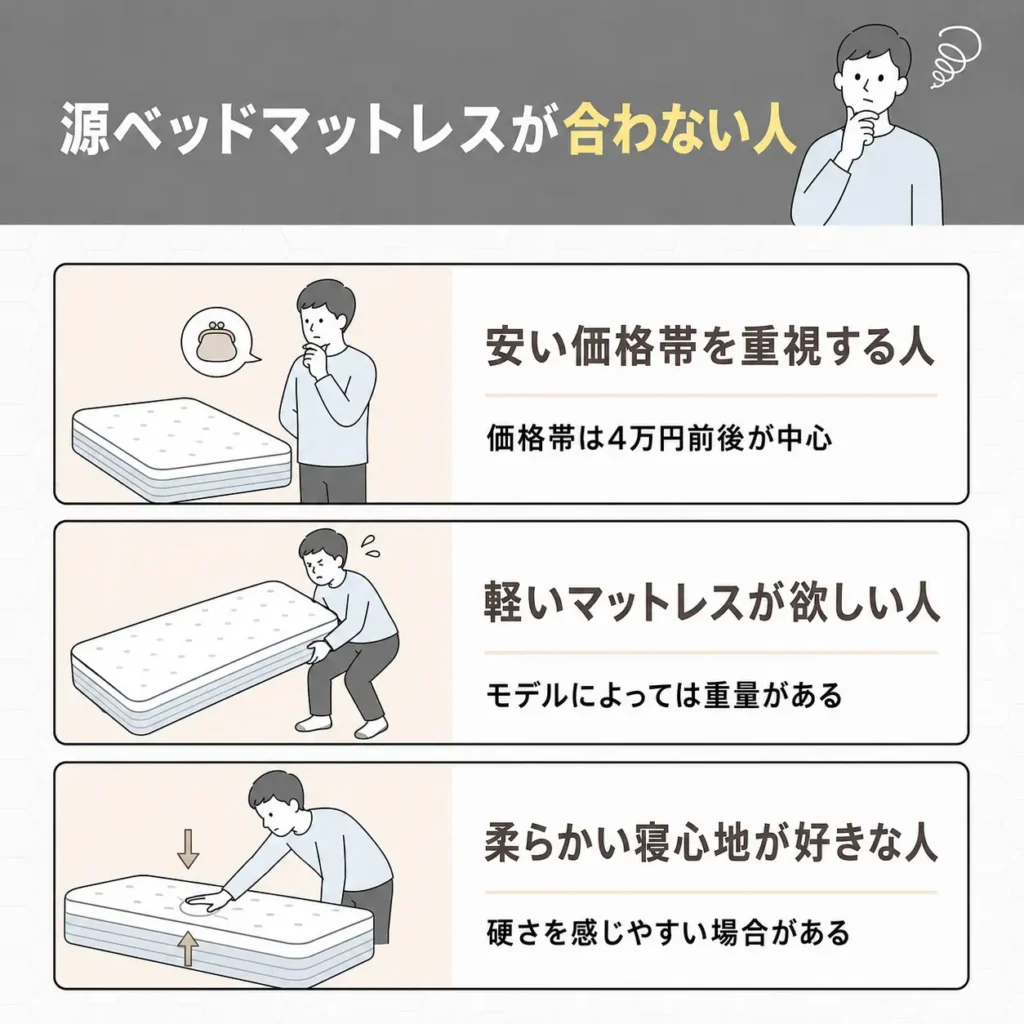 源ベッドマットレスが合わない人