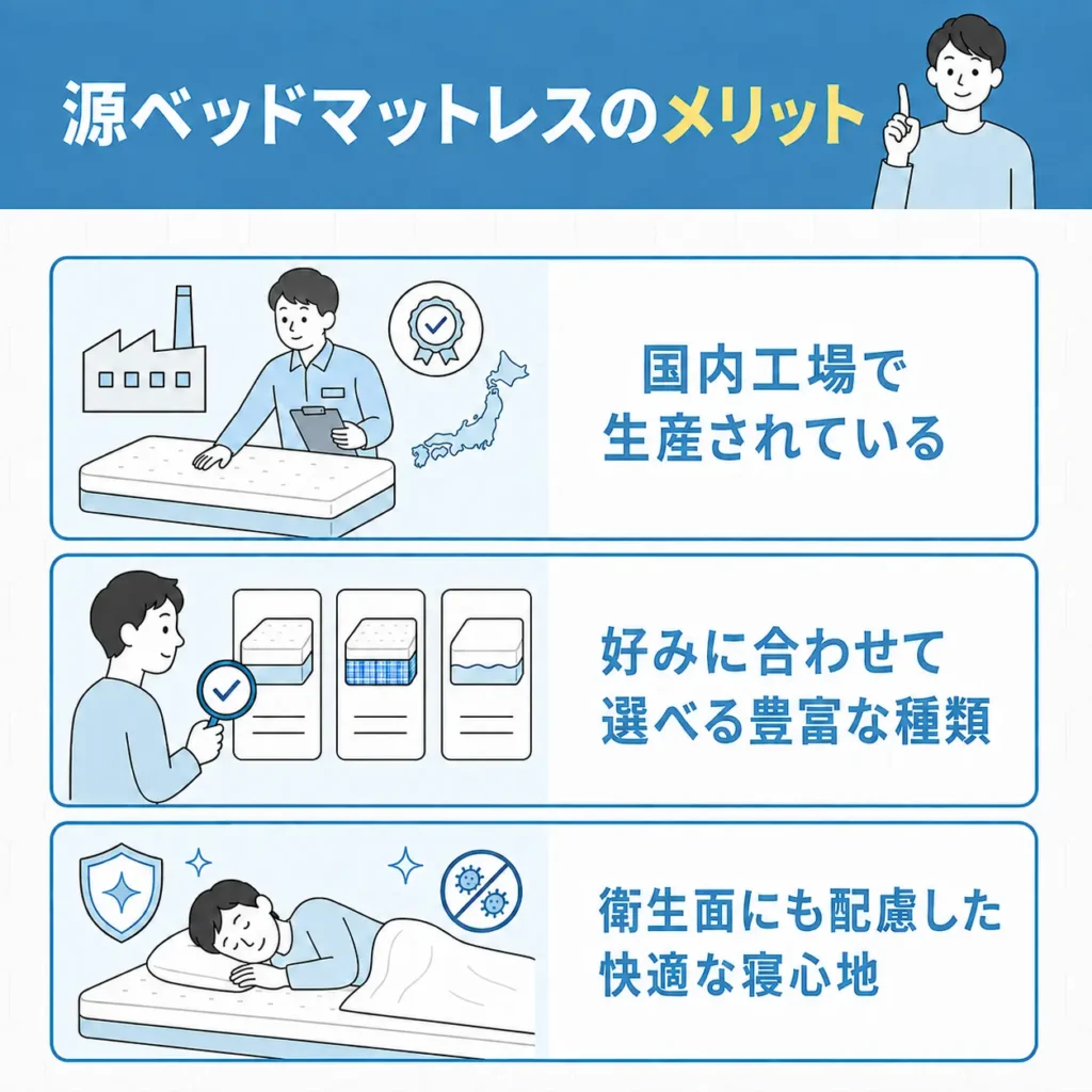 源ベッドマットレスのメリット