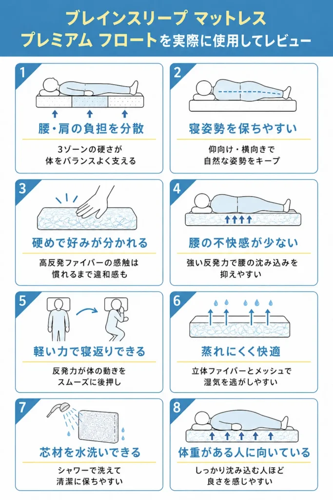 ブレインスリープ マットレス プレミアム フロートを実際に使用してレビュー