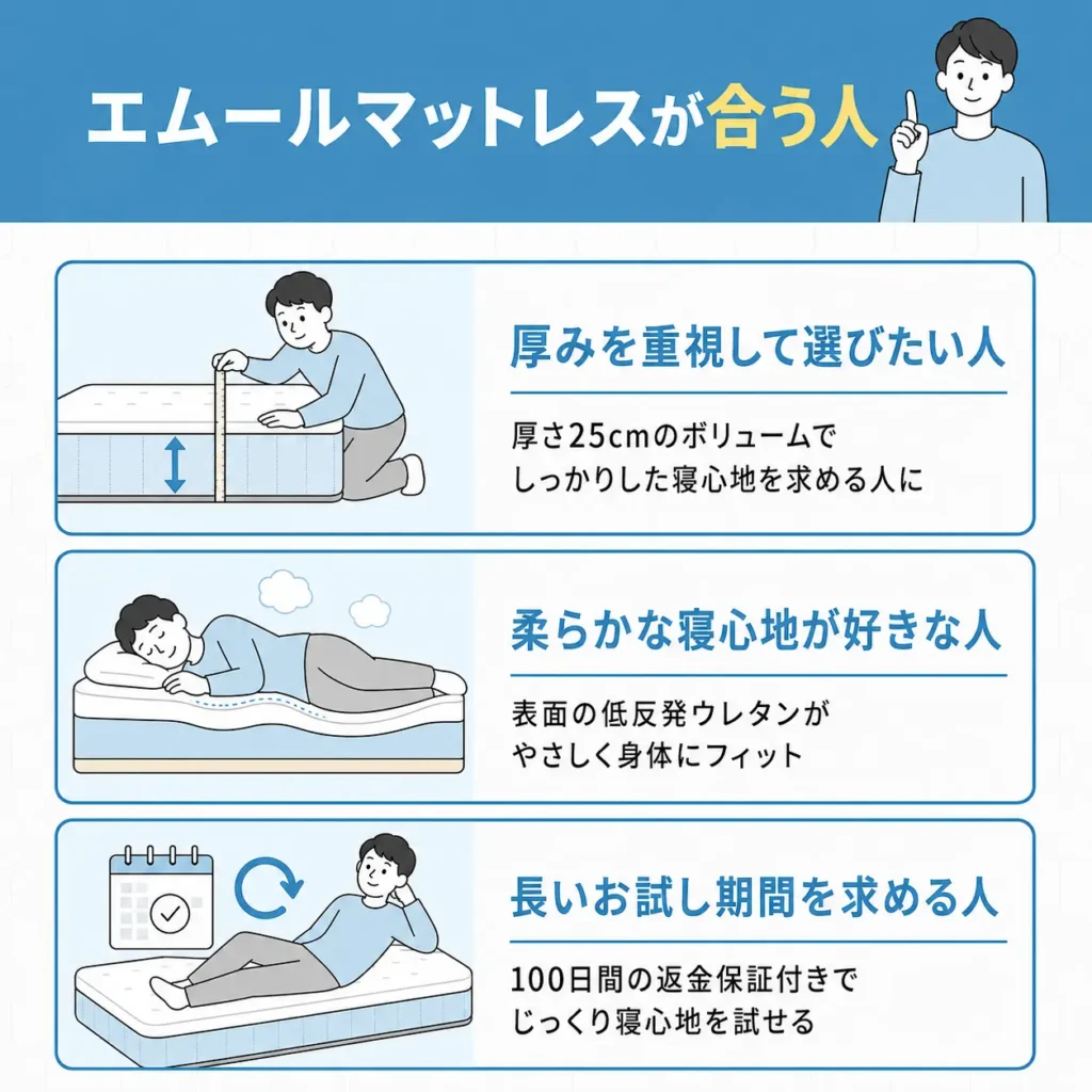 エムールマットレスが合う人