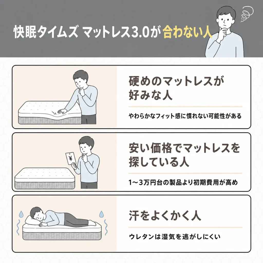 快眠タイムズ マットレス3.0が合わない人