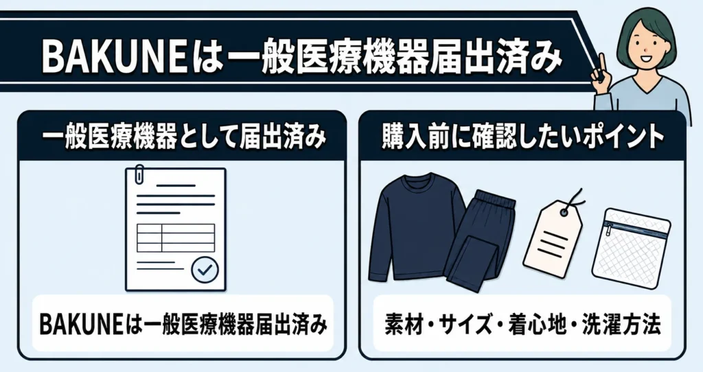 BAKUNEリカバリーウェアは一般医療機器届出済み_修正版