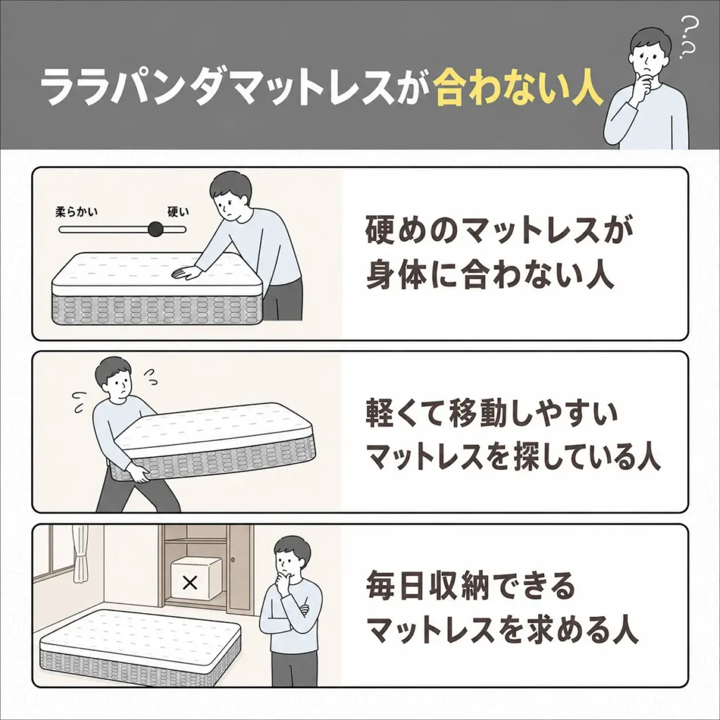 ララパンダマットレスが合わない人