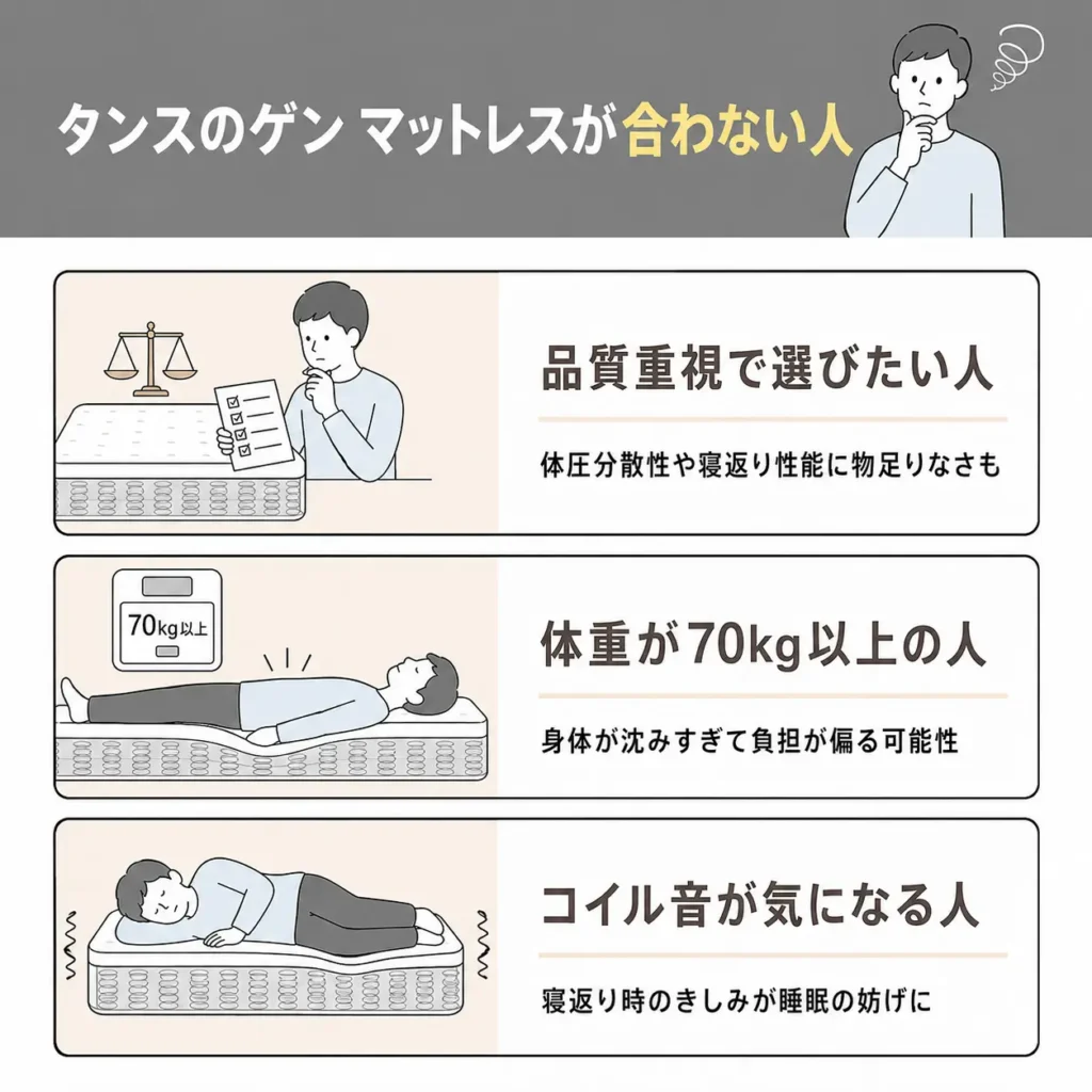 タンスのゲン マットレスが合わない人