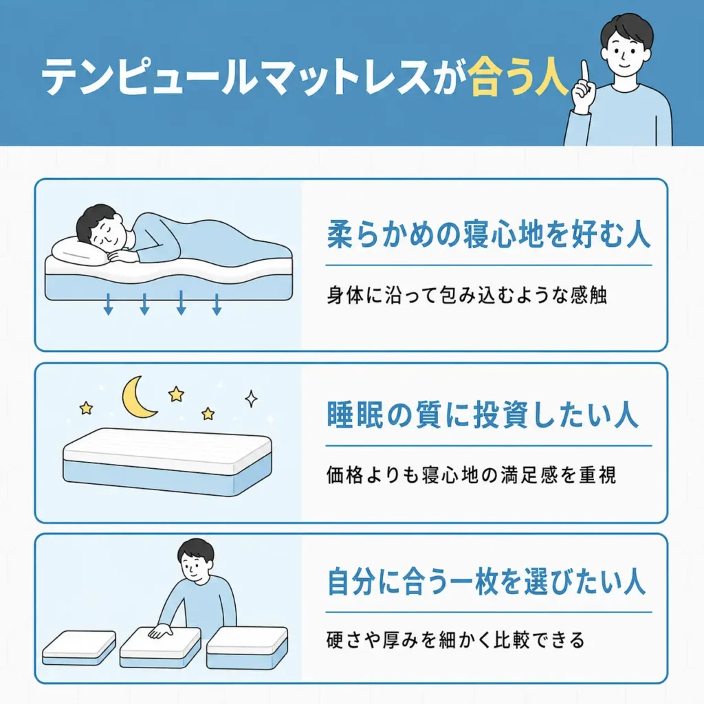 テンピュールマットレスが合う人