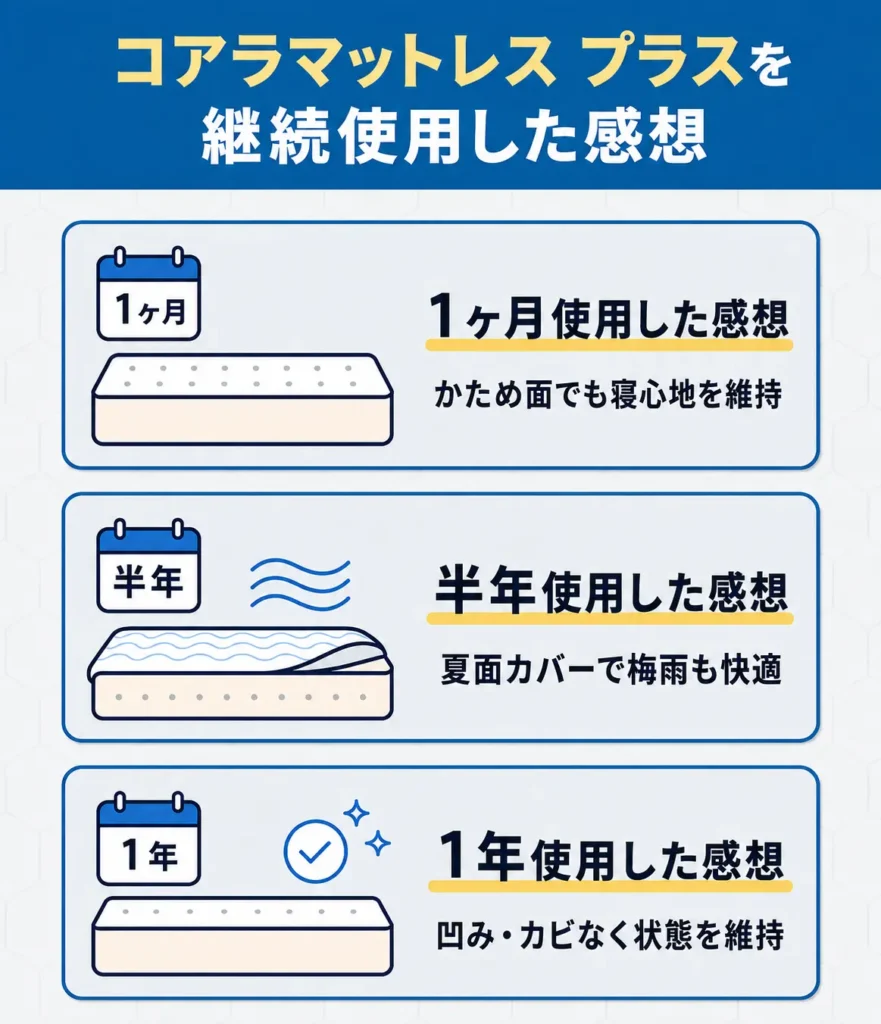 コアラマットレス プラスを継続使用した感想